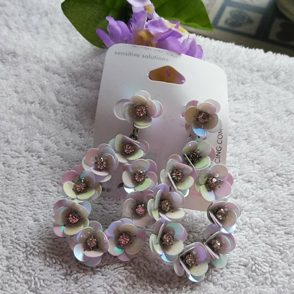 Opalescent Floral Statement Earrings